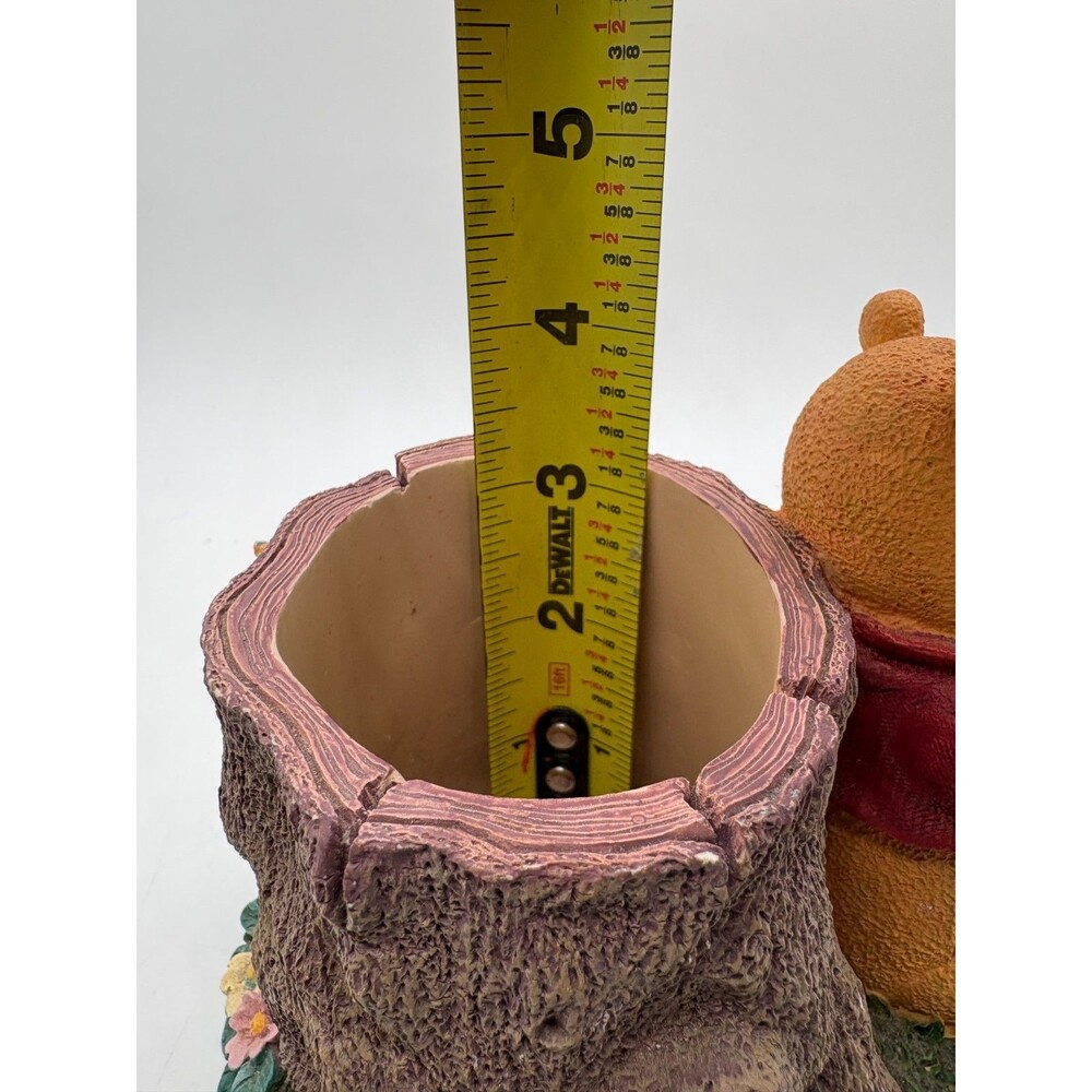 Disney Winnie the Pooh Pencil Cup Holder Planter Honey Pot Tree Stump Resin - Picture 5 of 8